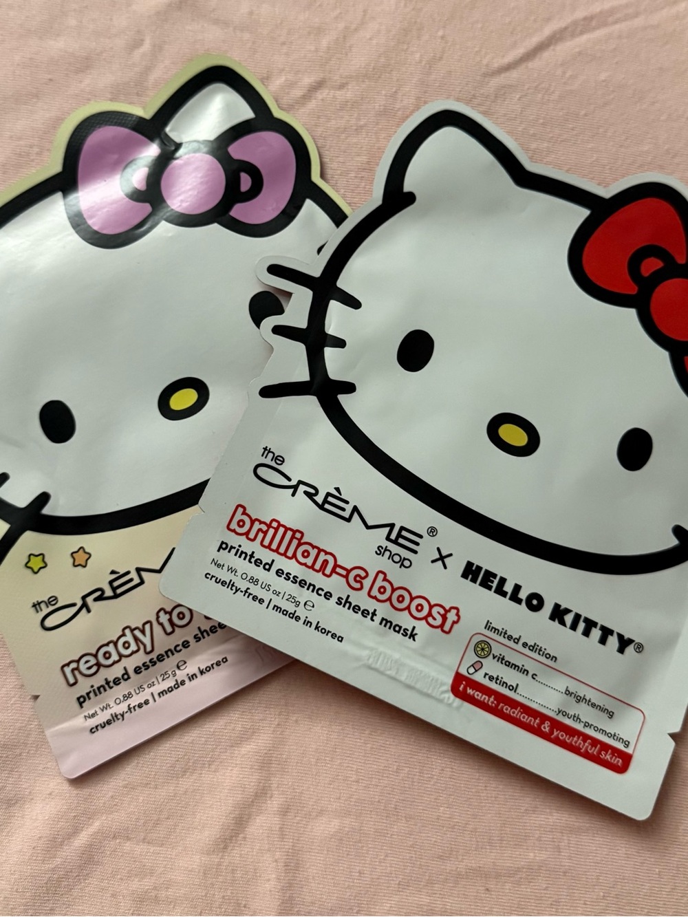 Hello Kitty Sheet Mask Duo Pack — Red & Lavender